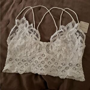 Free People White Lace Bralette nwt